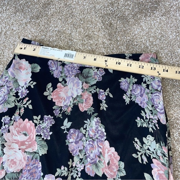 ASTR the label maxi skirt black & floral print SZ M zip up lined lace SZ M - Picture 5 of 14